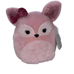 8" Squishmallow Miracle The Pink Fox with Bow NWT